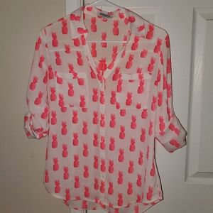 EXPRESS The Portofino shirt Neon Pink Pineapple